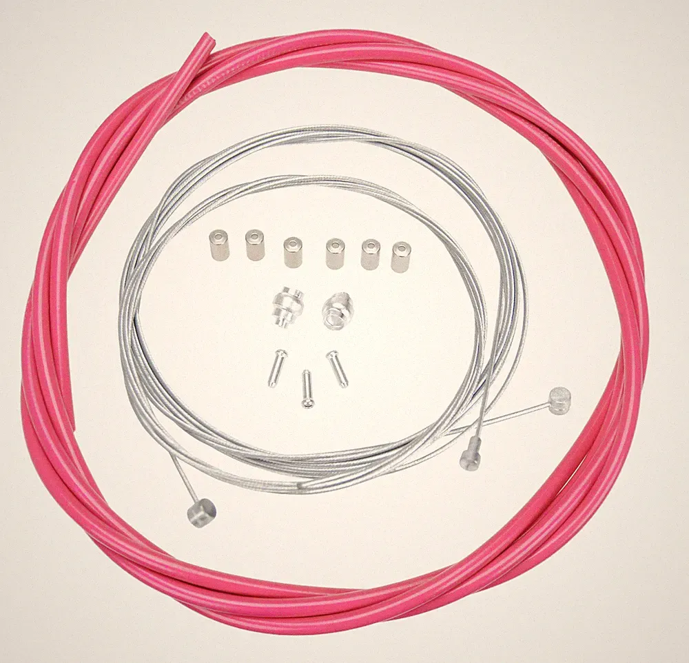 ACS Rotor Freestyle Bicycle Brake Cable Kit for BMX/MTB - BUBBLEGUM PINK